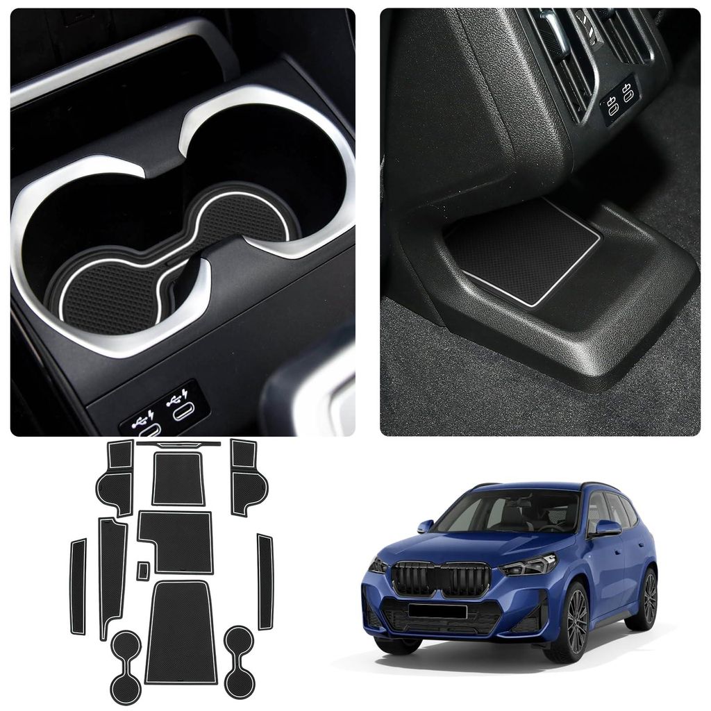 Kompatibel mit BMW X1 iX1 U11 2023-2025 2026 Antirutschmatten Gummimatten Mittelkonsolenmatten Getränkehaltermatte Ablagefach Antirutschmatte Tür...