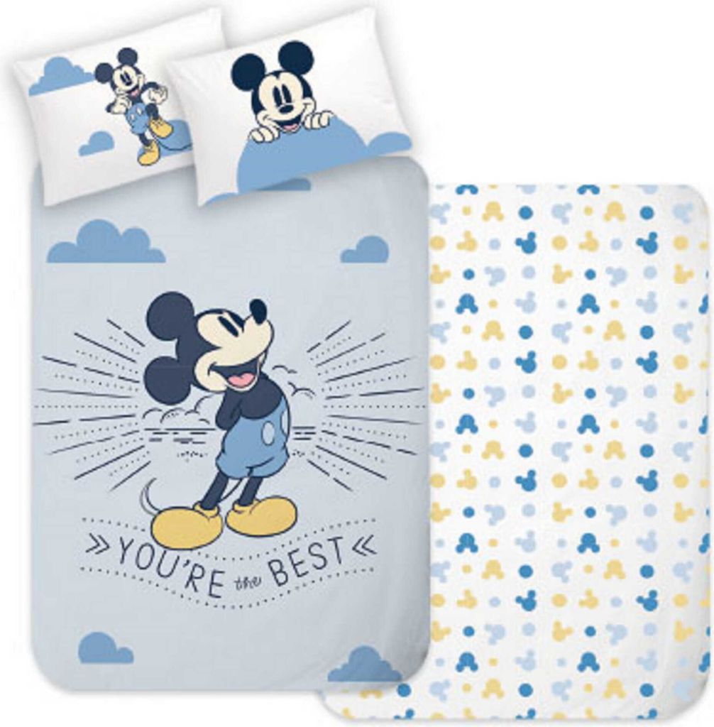 Disney Mickey Mouse Baby Bettwäsche Set 2tlg. 100x135 cm Produktbild 