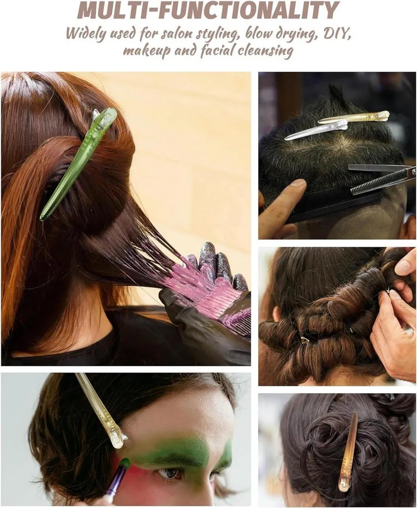 4 Pinces à cheveux professionnelles antidérapantes pour sectionnage - 4