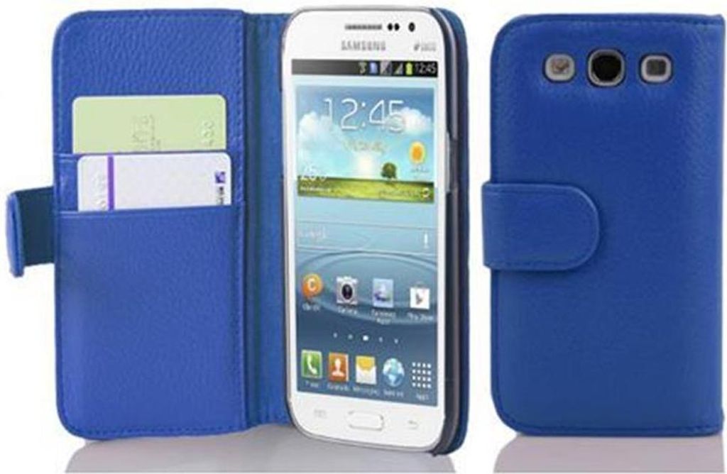 Cadorabo Schutzhülle für Samsung Galaxy WIN Hülle in Blau Handyhülle Etui Case Backcover Kunstleder Tasche