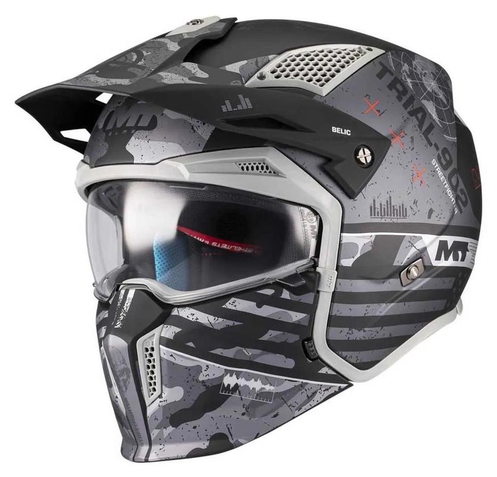 Mt Helmets Streetfighter Sv S Belic Klapphelm Grau L Grau L
