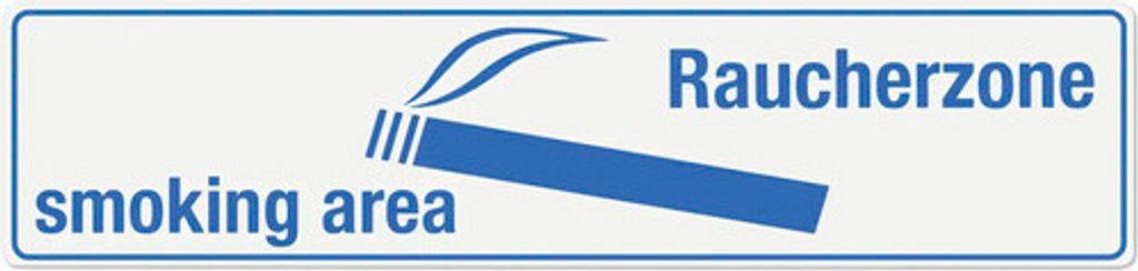 Raucherzone 200X48mm Blau