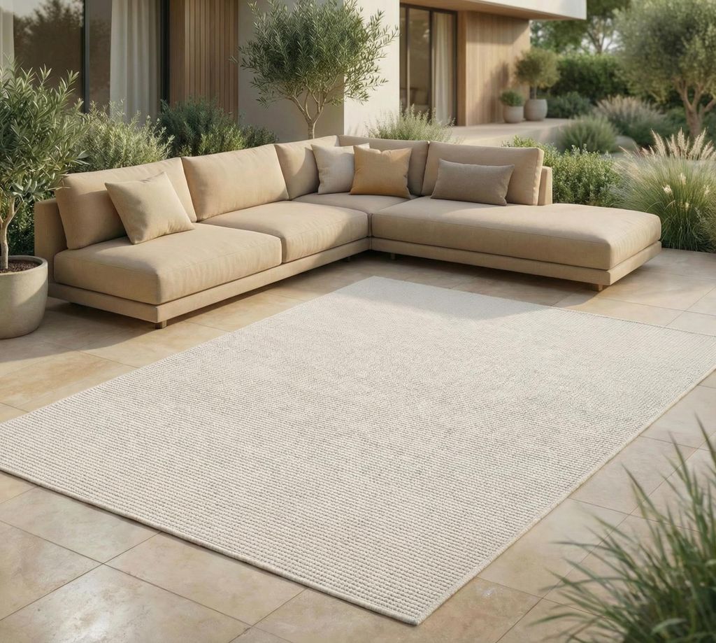 In- & Outdoor Teppich - Wetterfester Teppich für Balkon, Terrasse, Garten, Wohnzimmer, Küche - Strapazierfähig, Widersteht UV-Strahlen & Wasser ...