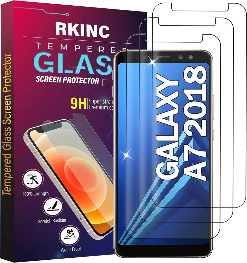 Vetro blindato per Samsung Galaxy A7 (2018) 3 pezzi 0,33 mm HD screen protector