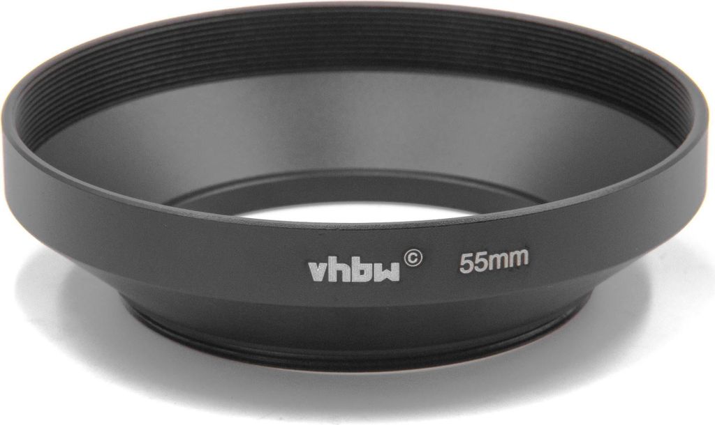 vhbw Gegenlichtblende für 55mm Objektiv, Weitwinkel, Rund