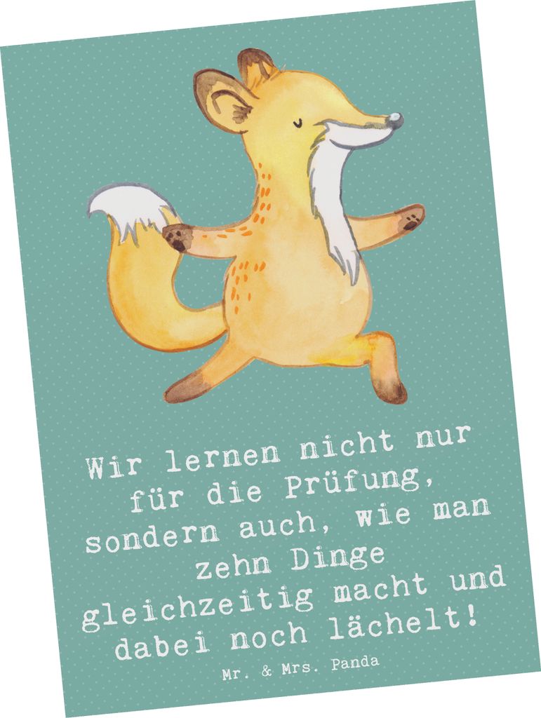 Mr. & Mrs. Panda Postkarte Auszubildende Lächeln - Produktbild 