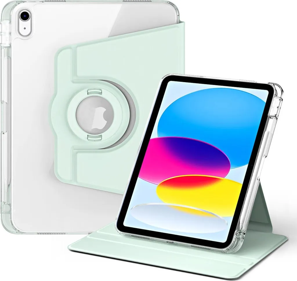 Per Apple iPad 11th Gen A16 2025 / 10.9 2022 360 gradi acrilico / copertura in ecopelle verde chiaro