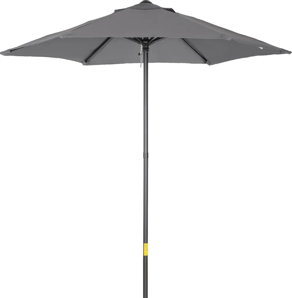 Parasol Outsunny Ø 196 cm hexagonal gris foncé pour balcon et terrasse