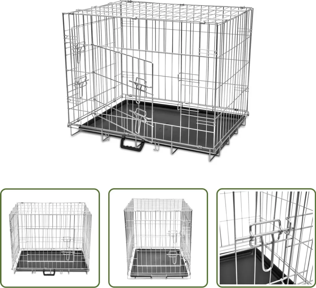Cassa per cani pieghevole in metallo L - 6