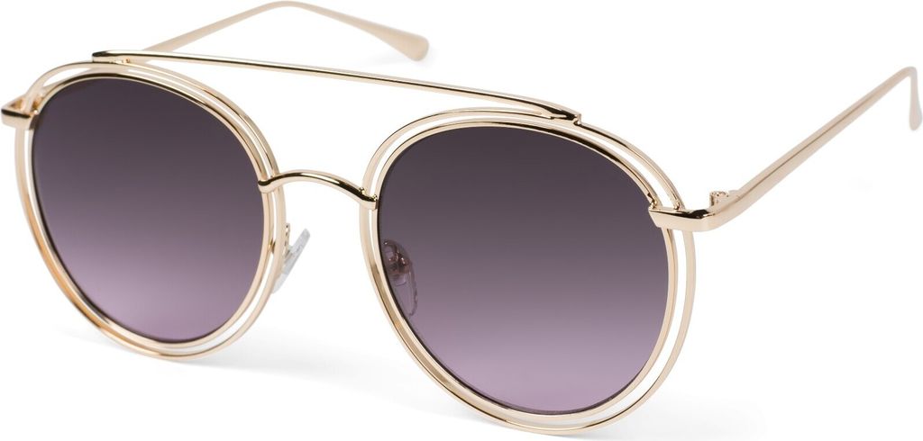 styleBREAKER Damen Oversize Sonnenbrille mit runden Gläsern und doppeltem Rahmen, Polycarbonat Gläsern, Hippie Look 09020122