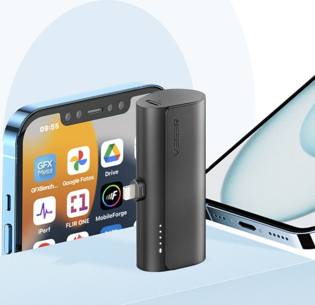 Veger, Mini Powerbank 5000mAh Lightning Power Delivery 20W, Produktbild 9