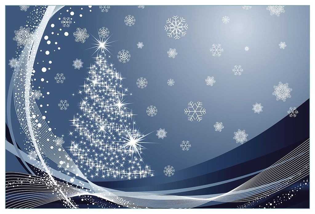 Wallario Küchenrückwand selbstklebend, Größe: 90 x 60 cm, Motiv: Glitzernder Tannenbaum mit Schneeflocken | Spritzschutz | abwischbar | pflegel...