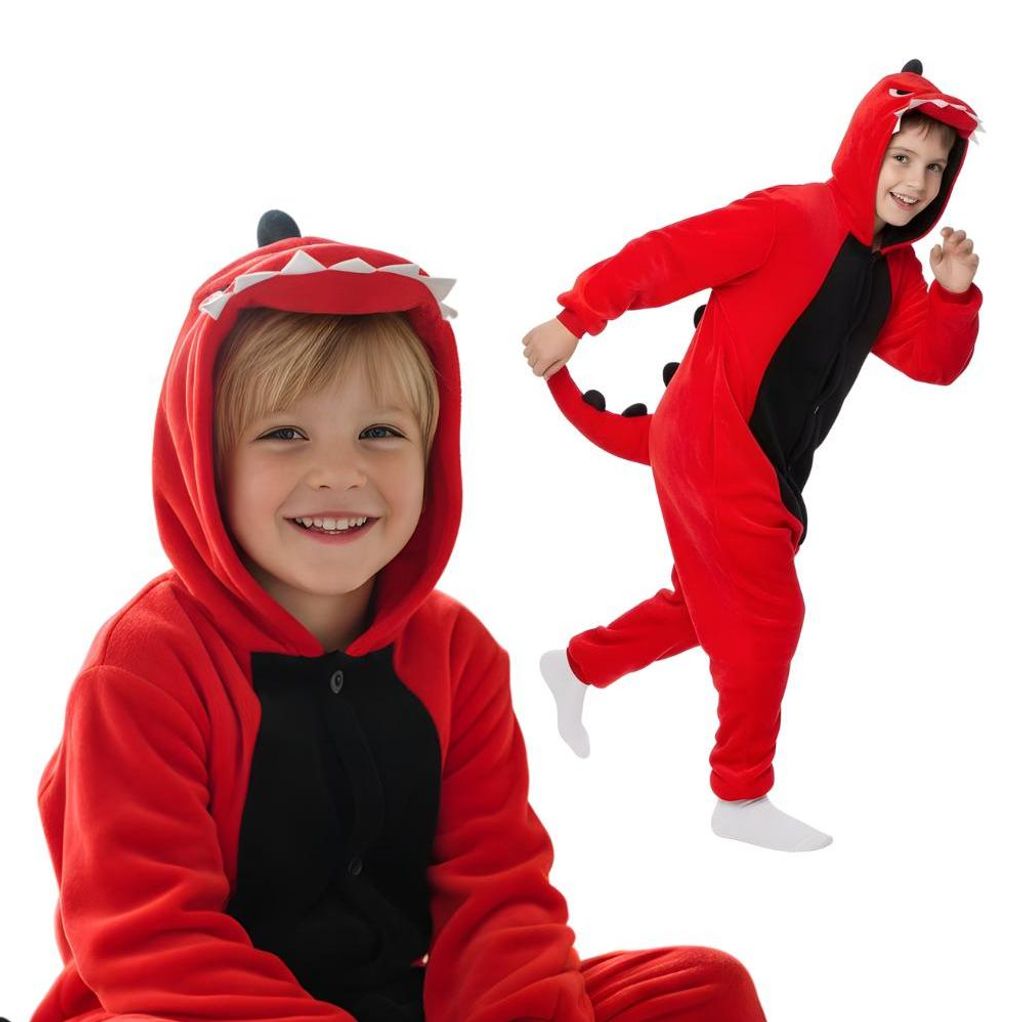 Pyjama Onesie Kigurumi Kostüm für Kinder Dinosaurier 104 Produktbild 
