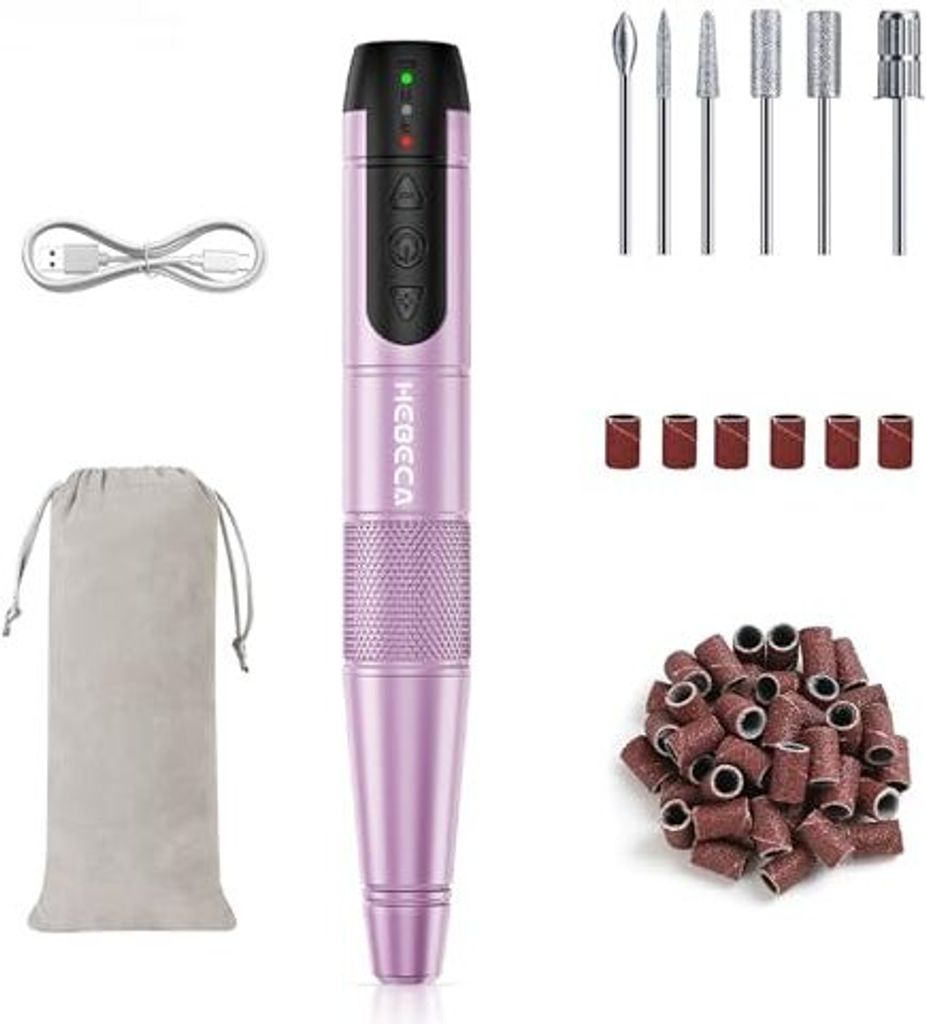 Nagelschneider -Gelnägel drahtlos - Elektrische Datei 20.000 U / min -Bohrer natürlicher Acryl -wiederaufladbarer Maniküre -Pediküre -Set