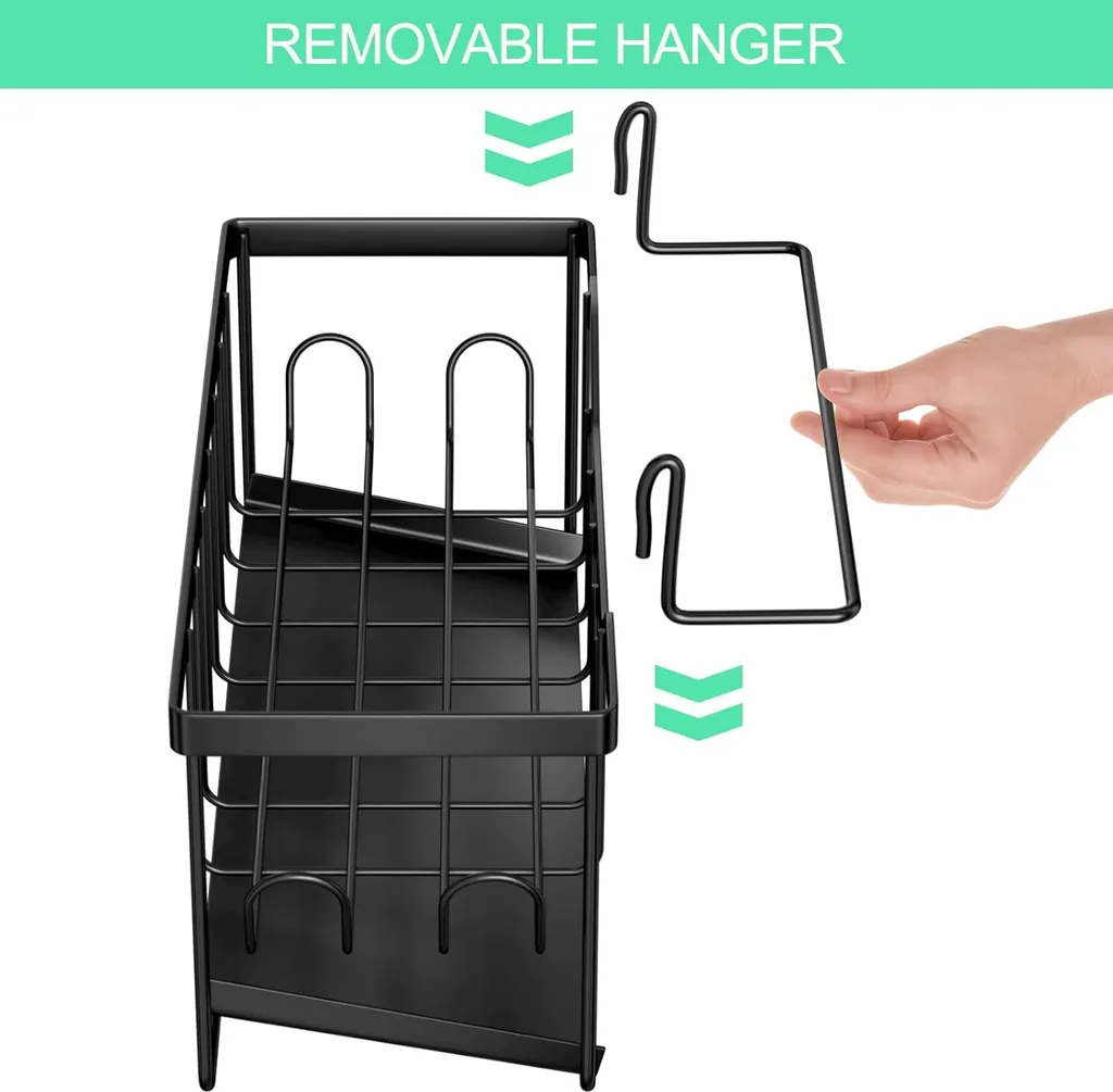 Rangement évier porte-éponge noir pour cuisine propre - 1 unité
