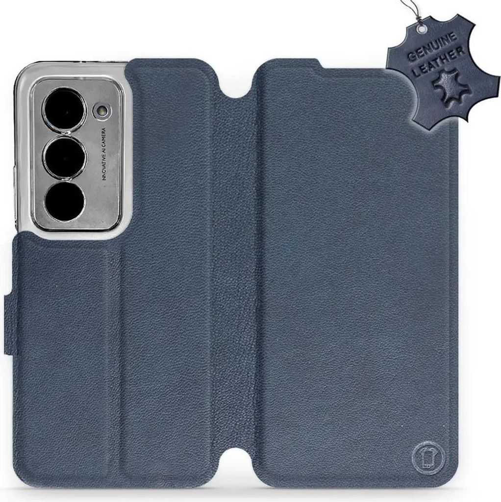 Echtleder Handyhülle für Xiaomi Redmi 15 4G, Mobiwear Leather, Dunkelblau