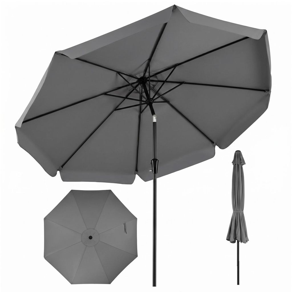 COSTWAY Sonnenschirm 300cm, Gartenschirm mit Volant & Produktbild 