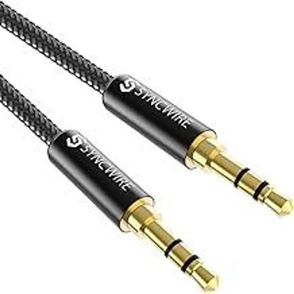 Cavo Aux 2 m Syncwire Cavo jack da 3,5 mm - Cavo audio per cuffie, Apple iPhone iPod iPad, smartphone, Echo dot, impianti stereo domestici/per auto, lettori MP3 e altro ancora - Nylon