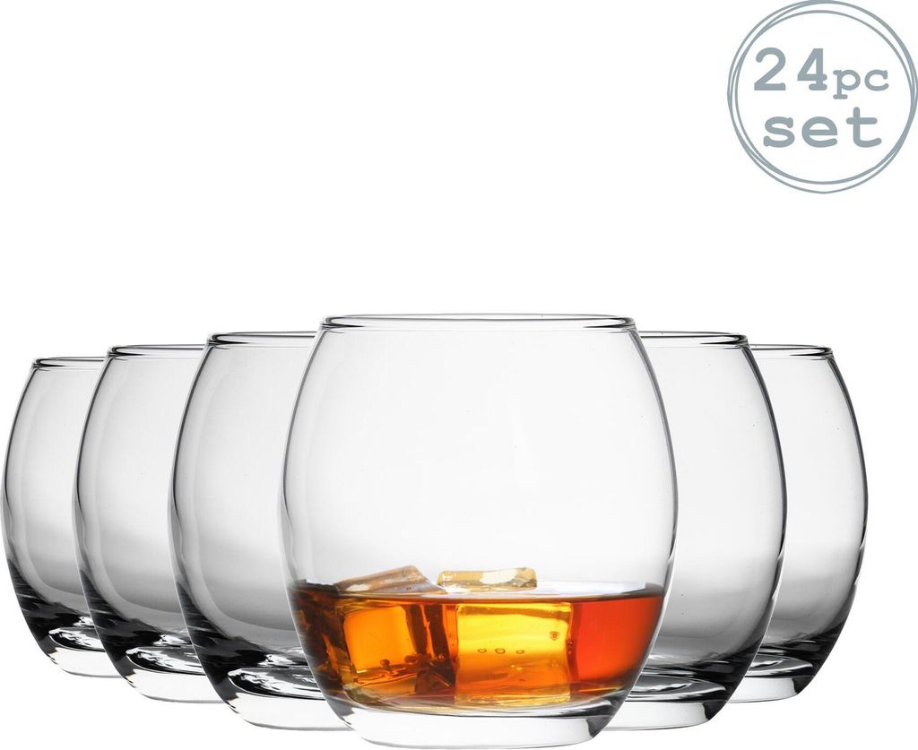 Tondo - Gläser für Wasser / Whisky / Saft - 24 Gläser mit Geschenkverpackung - 405 ml