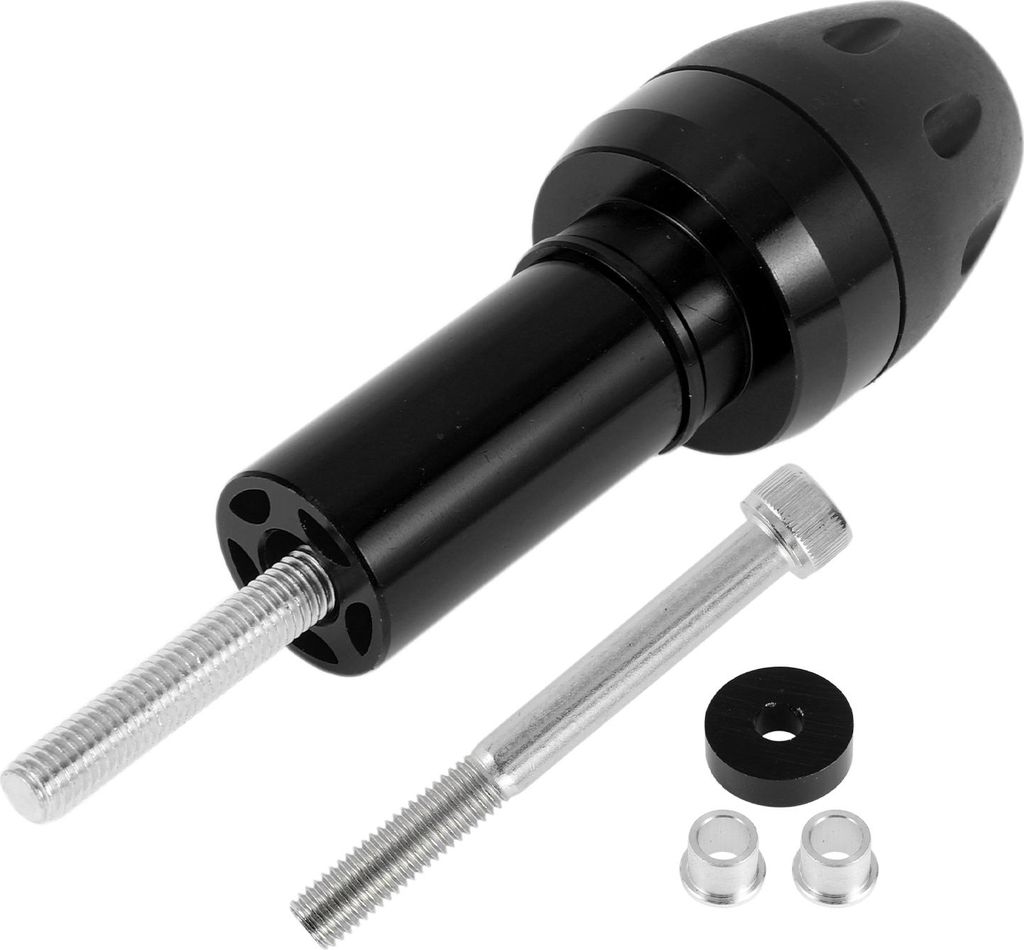 10mm Motorrad Slider Rahmen Aluminiumlegierung Kunststoff Rad Verkleidung Schutz Crash Pad Schutz 44mm 137mm Bolzen Schwarz 1 Set