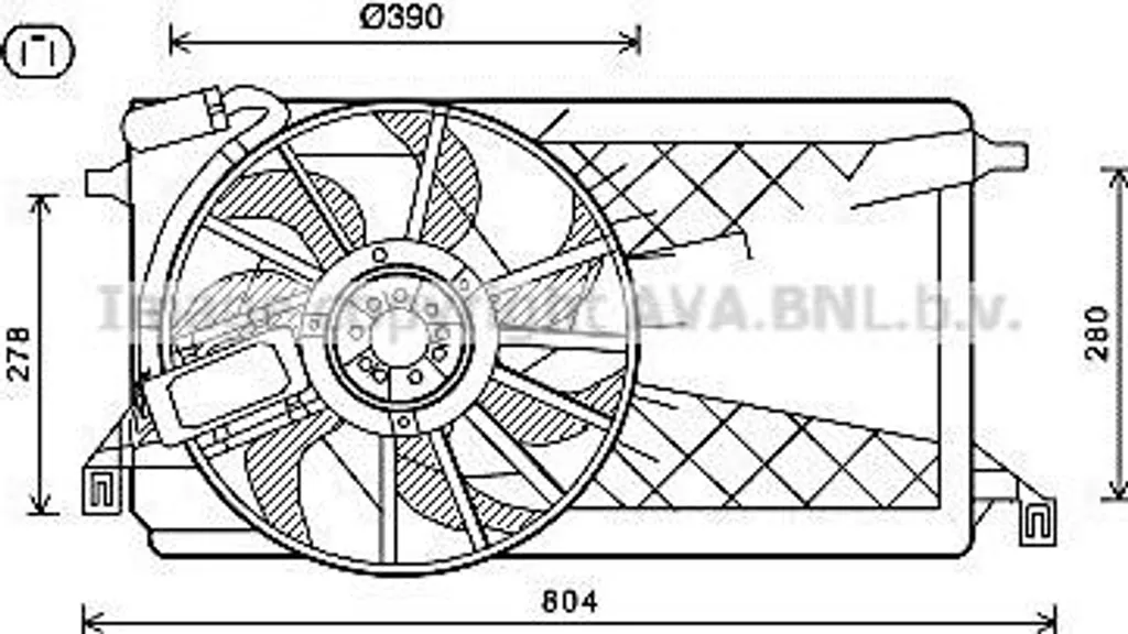 Ventilateur moteur pour Ford C-Max et Focus - Remplace OE 1224267 AVA