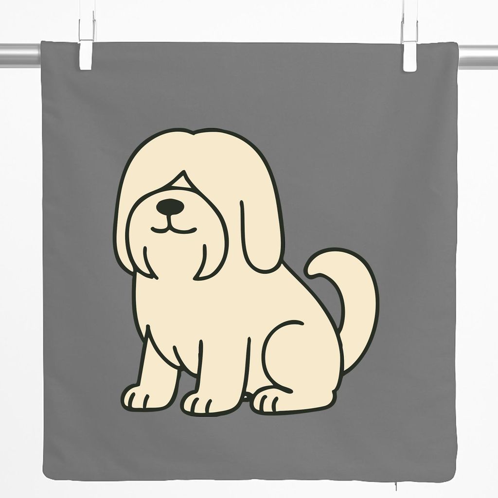 Huuraa Kissenbezug Lhasa Apso Comic Lhasie 40x40cm Steel Grey Baumwolle Dekokissenbezug Geschenkidee