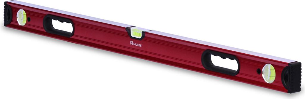 Kaleas Professional Wasserwaage 100cm mit 3-fach Präzisions Libellen 0.4mm/m, Handgriff, Aluminium Profil eloxiert, robuste Endkappen, rundum able...