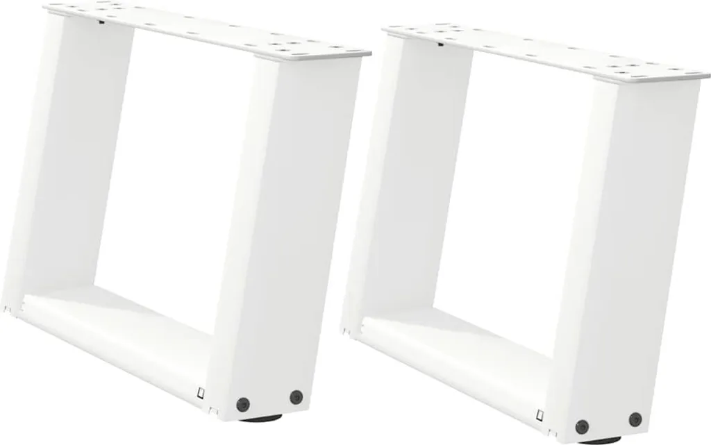 SYFAX™ Gambe per Tavolino da Caffè a Forma di U 2 pz Bianche 50x(30-31) cm Acciaio