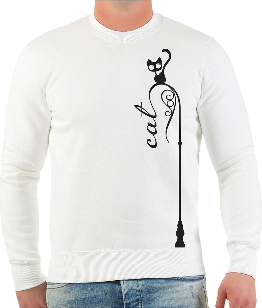 Herren Sweatshirt Katzen Motiv Design