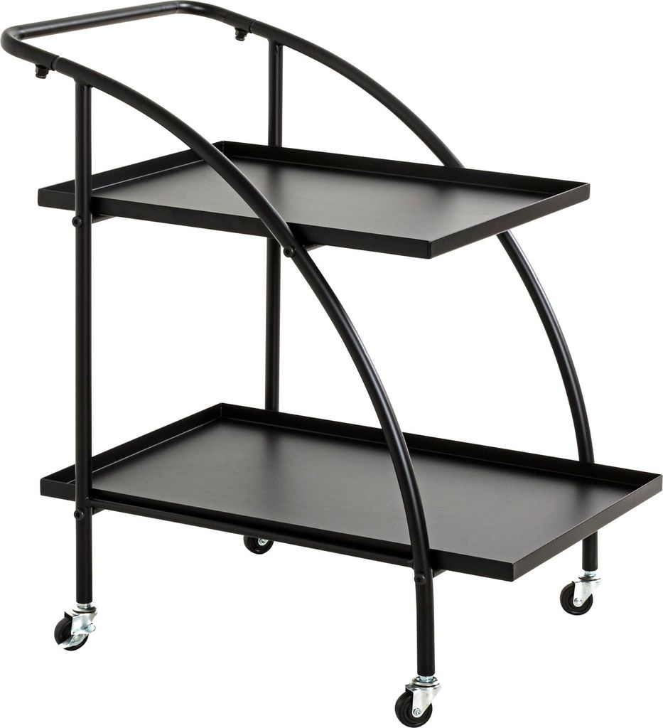 HAKU Möbel Servierwagen schwarz - Metall, B/H/T: 68x71x42 cm