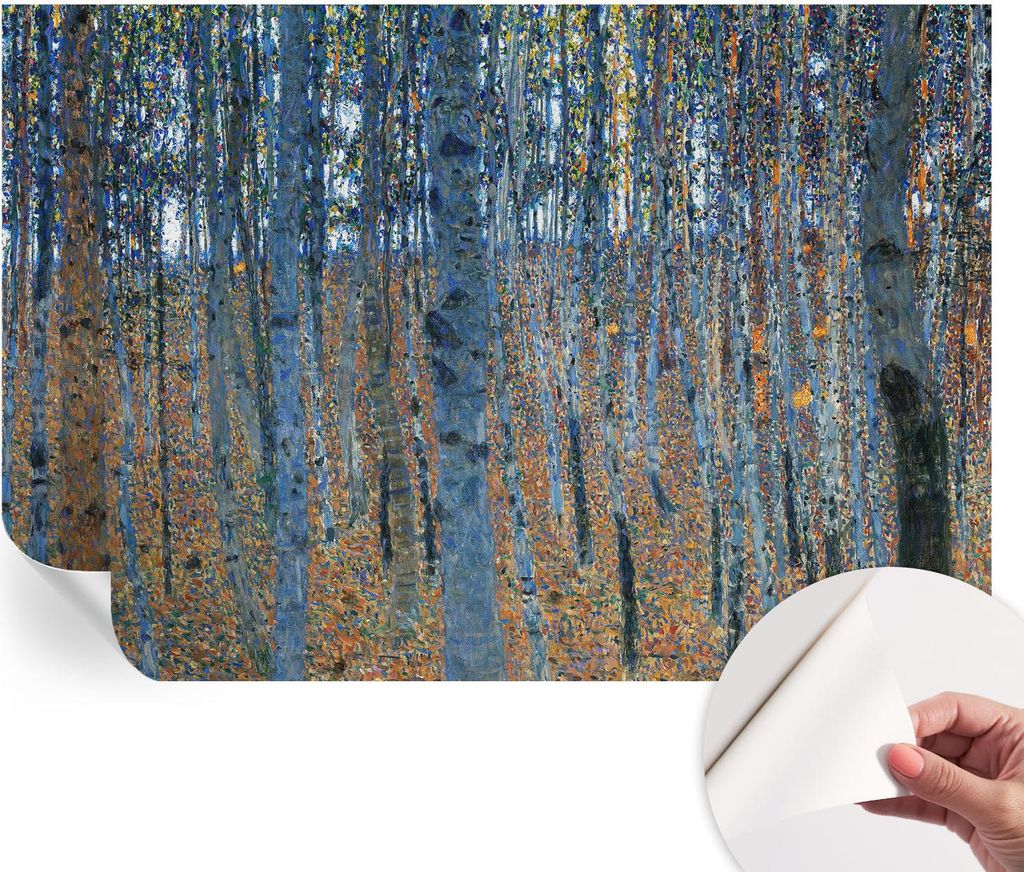 Selbstklebende Wandtapete - Dekorative Tapete für Wohnzimmer - Klebefolie für Wandbilder - Tapetenfolie für Wanddekoration - 152x104 cm - Birken...