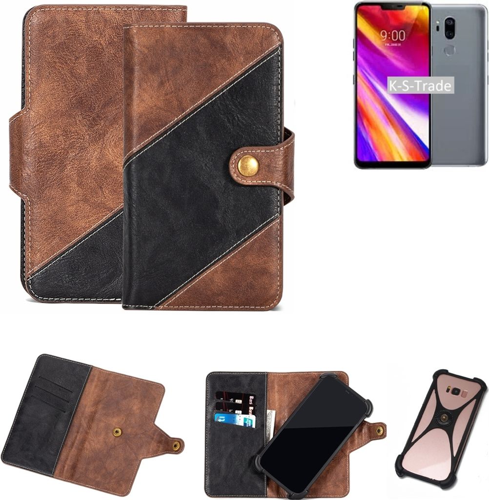 K-S-Trade Handy Hülle Schutz Hülle Schutzhülle Bookstyle Case kompatibel mit LG Electronics G7 ThinQ Handy Cover Hülle Schutztasche 1x