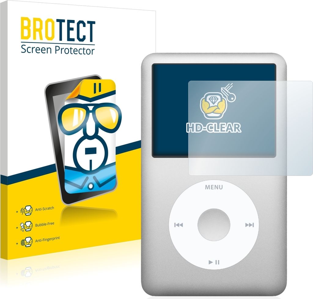 2x Für Apple iPod Classic (6. Gen.) Schutzfolie BROTECT Displayschutz Display Schutz Folie Klar Transparent