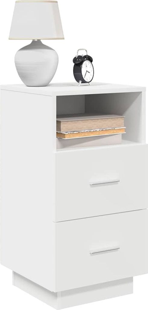 vidaXL Nočný stolík s 2 zásuvkami biely 36x36x68 cm Obrázok produktu 