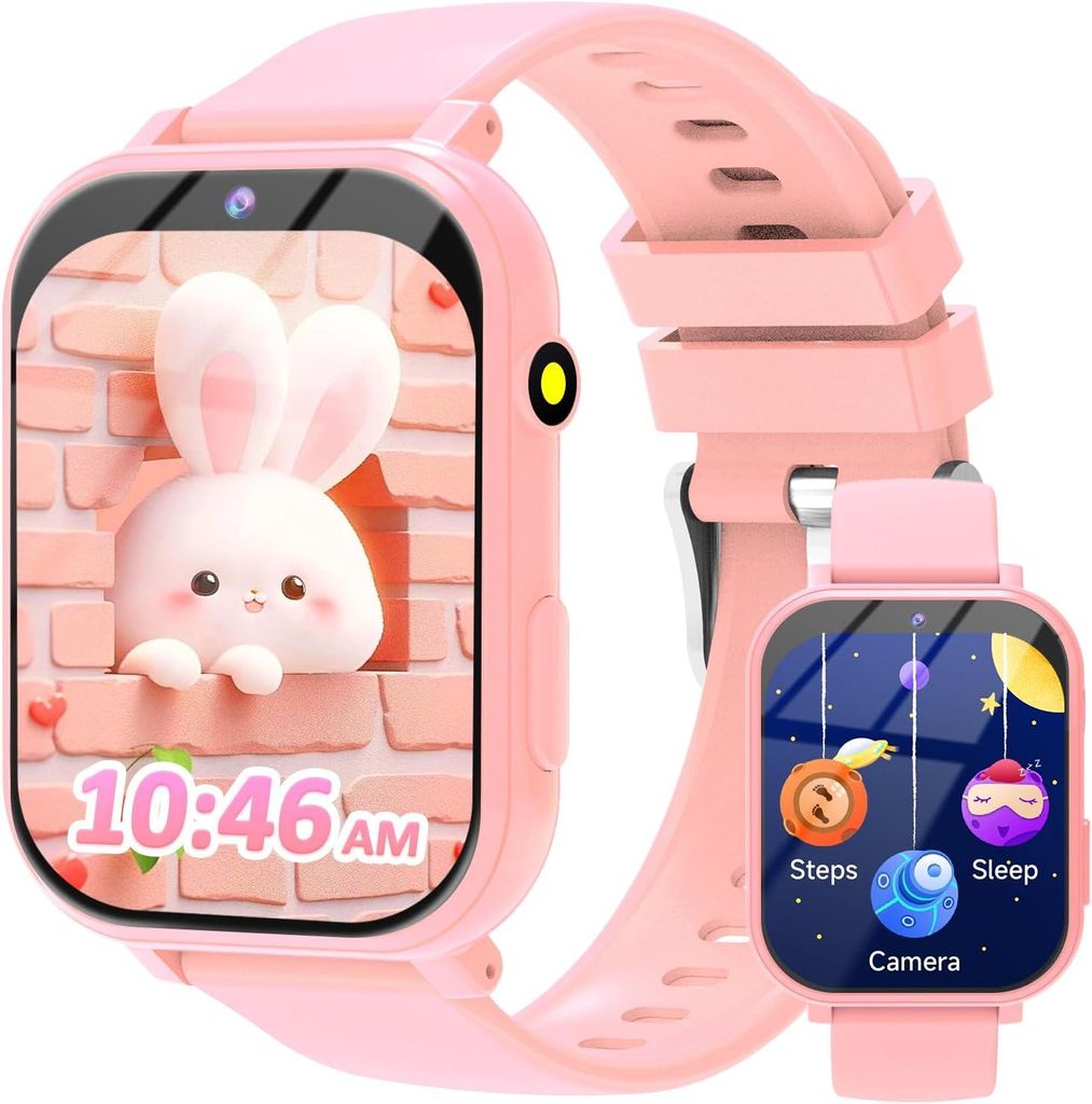 Kinder-Smartwatch für Jungen und Mädchen mit 18 Spielen, Kamera, Schrittzähler und Touchscreen