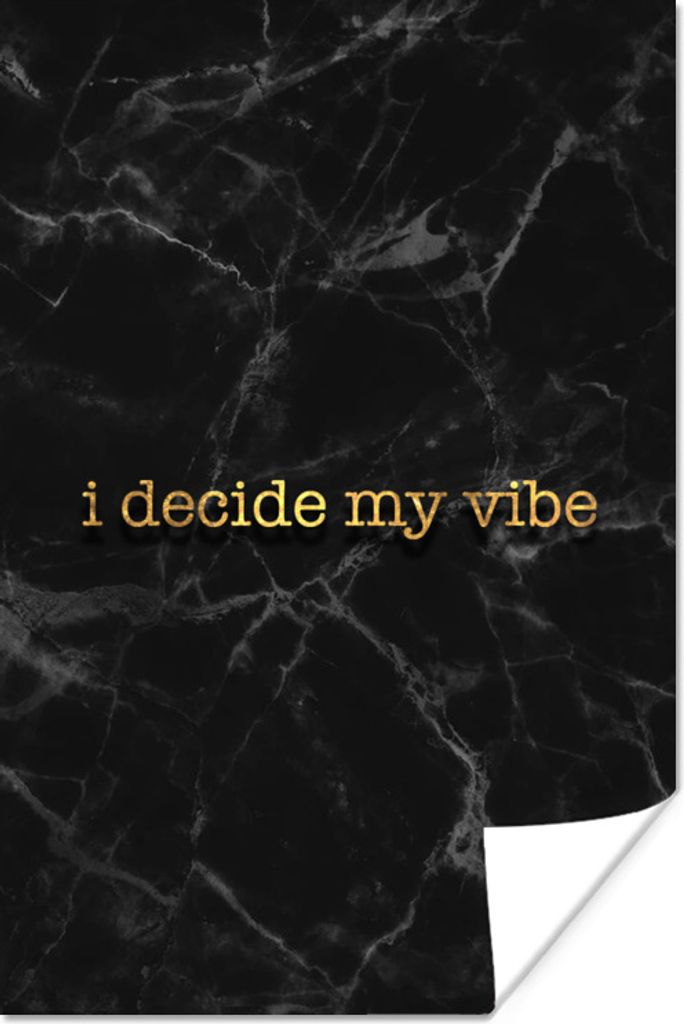MuchoWow Poster Zitate - Motivation - Gold - Marmor 60x90 cm - Wanddekoration