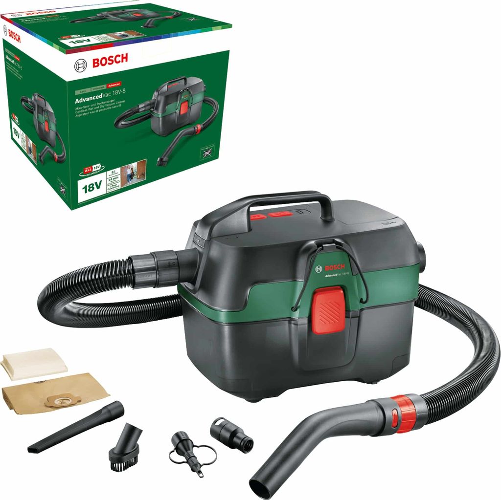 Bosch Akku-Nass- und Trockensauger Advanced Vac 18V-8 + ZB, ohne Akku/Ladegerät
