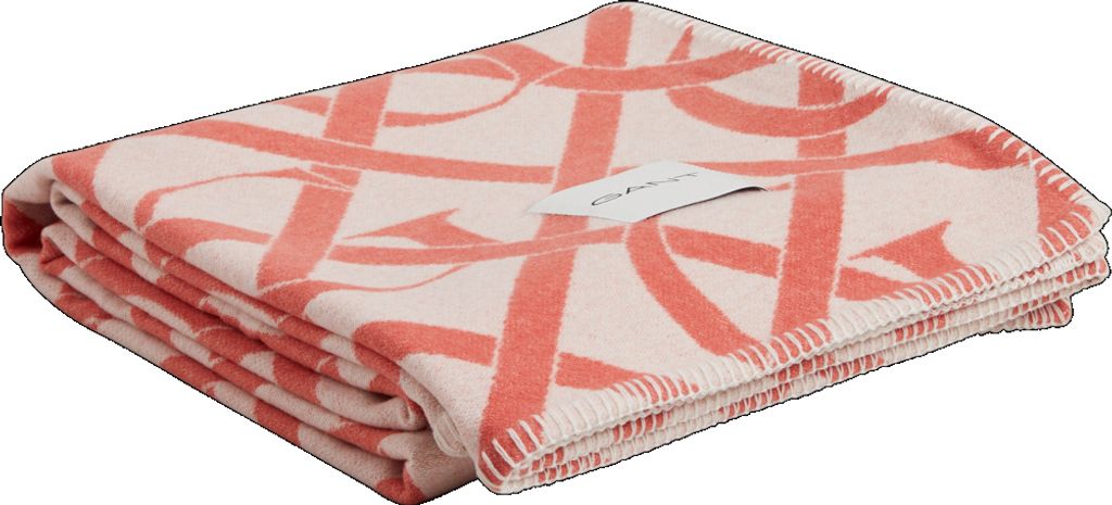 GANT Monogram Woll-Tagesdecke Farbe Warm Sienna Größe 130x180