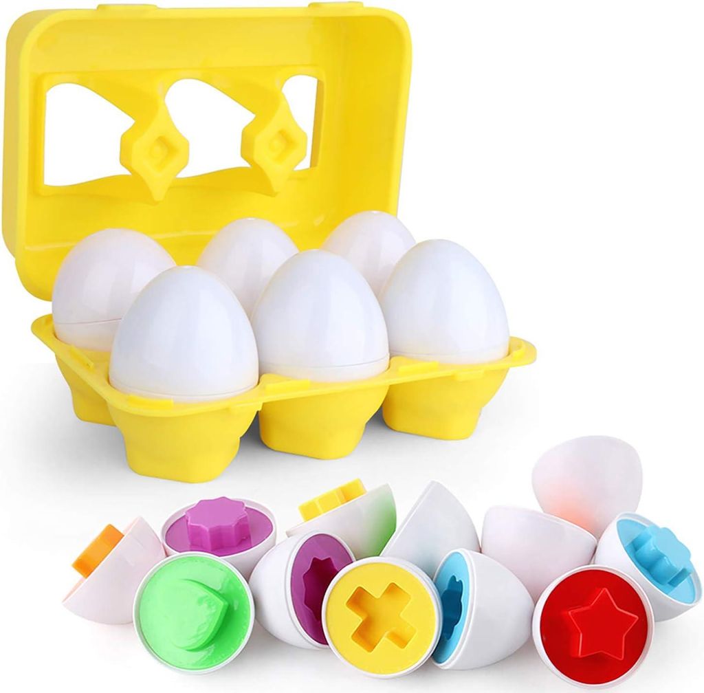 Osterei-Set – Lernspielzeug zur Erkennung von Farbe, Form und Klassifizierung, Osterkorb-Geschenkset