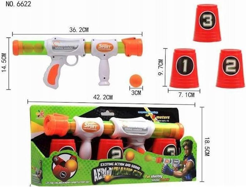 Zabawka Pistolet 42x18x8,5 cm dla dzieci Zdjęcie produktu 