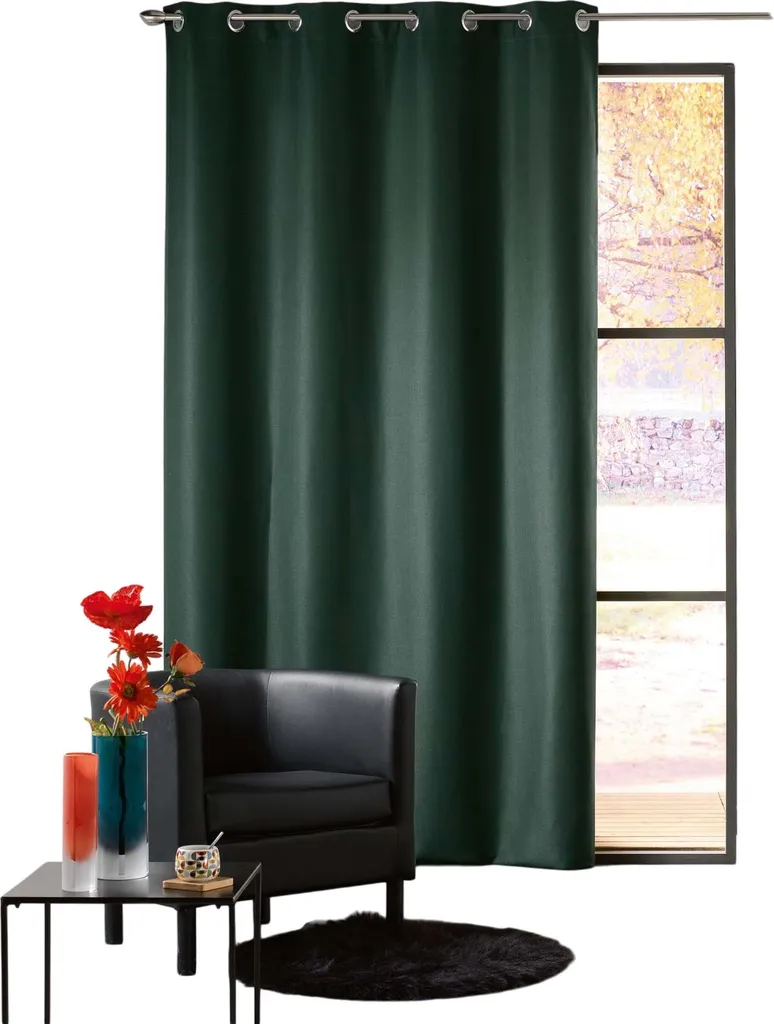 Rideau occultant pour chambre et salon Mezzo - Finition à oeillets inox