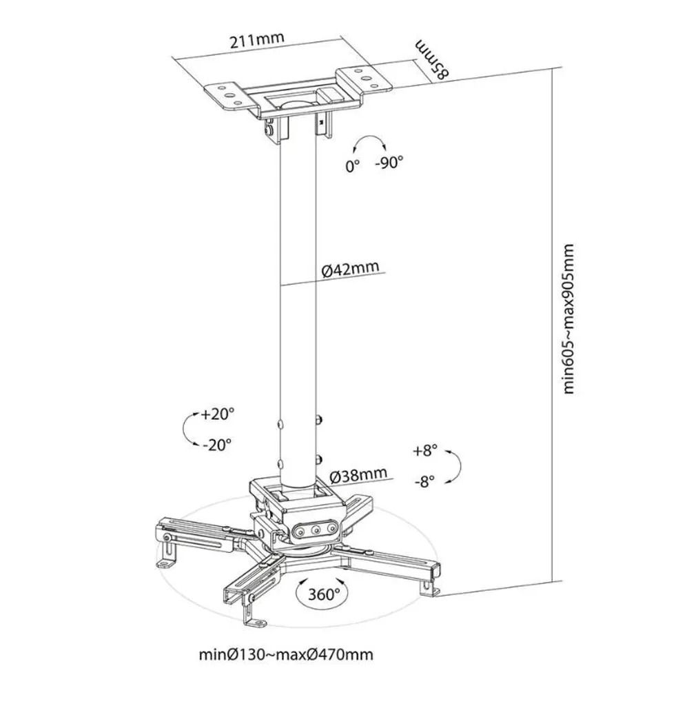 Support Écran sans Percer Mur Neomounts BDH 90,5cm Noir - 7