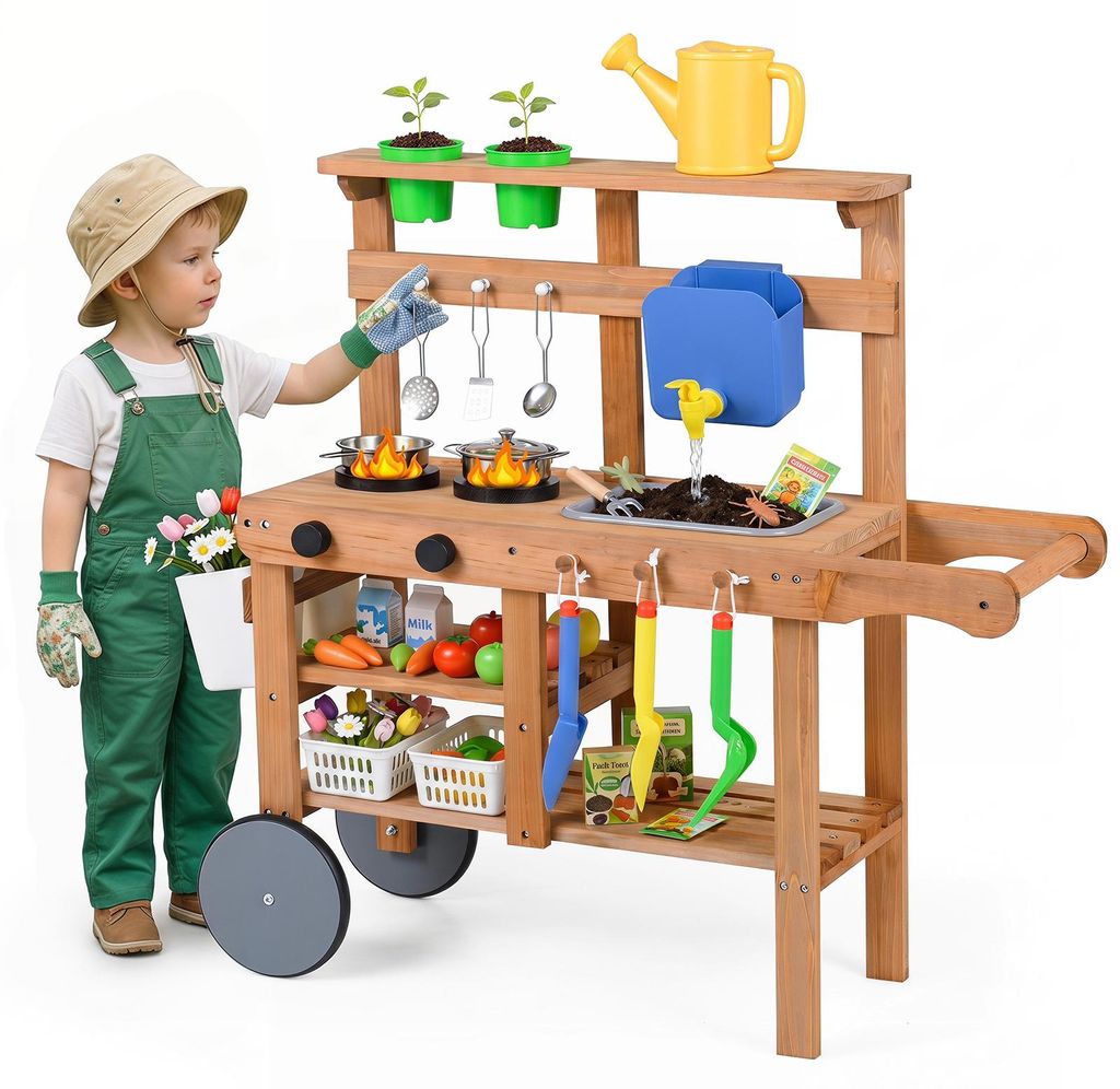 COSTWAY, cucina da esterno per bambini, ideale per bambini Immagine del prodotto 