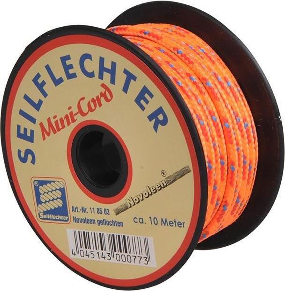 Minicord Novoleen, 3mm, 10m, geflochten, sortiert, 380 daN