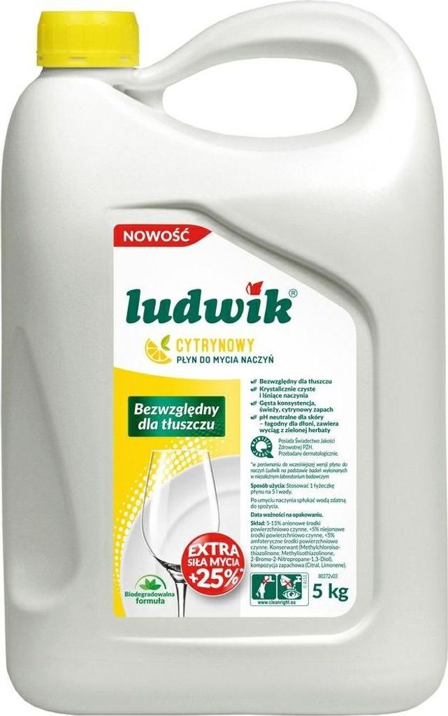 Ludwik Prostředek Na Mytí Nádobí 5L Citron... Obrázek produktu 