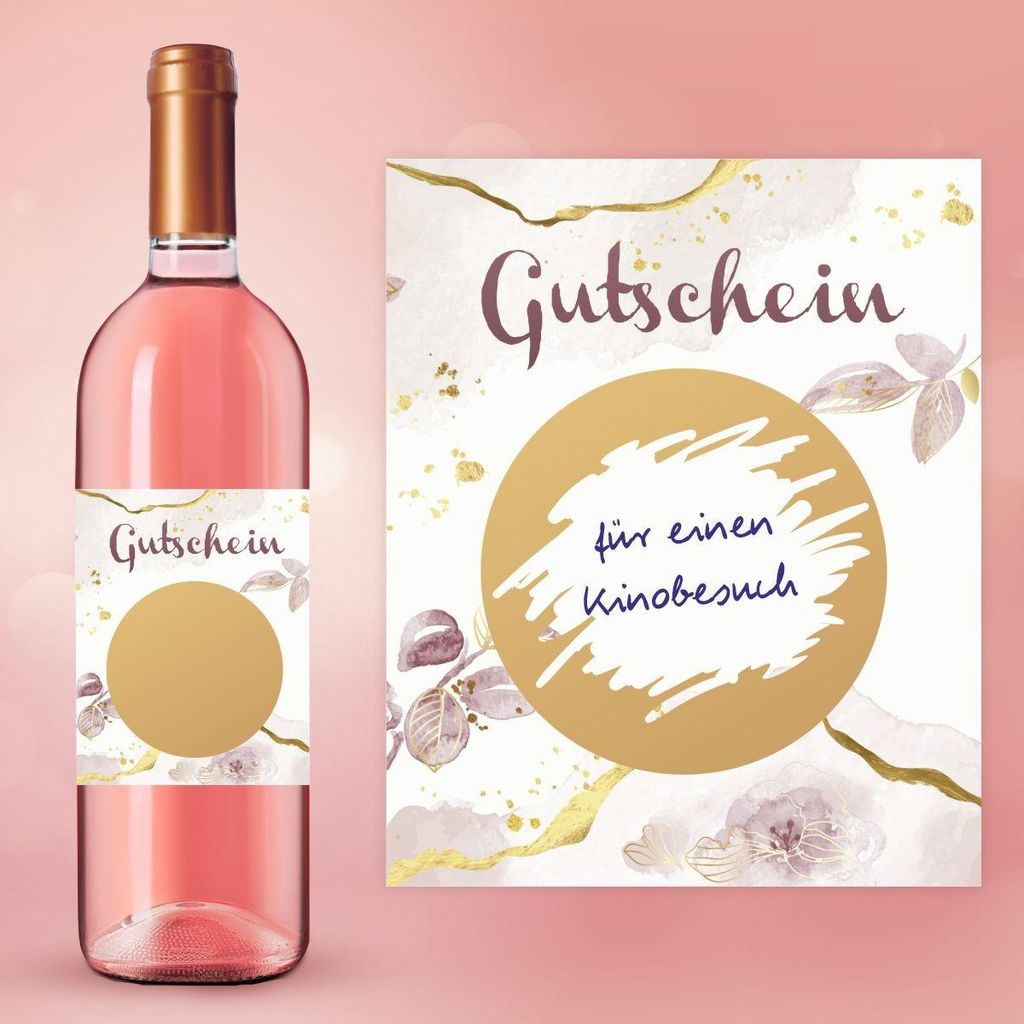 AUFKLEBER SET - Gutschein - Rubbelsticker Gold - zum selber beschriften