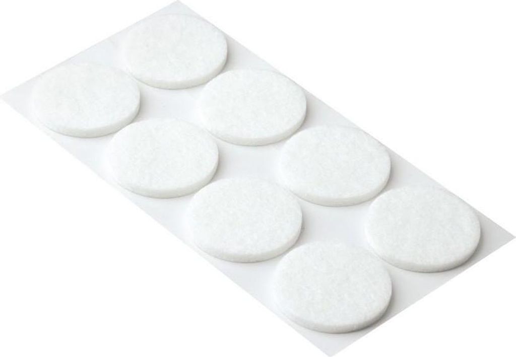 Walteco Filcové podložky, průměr 30mm, samolepicí, bílé, 32 Obrázek produktu 
