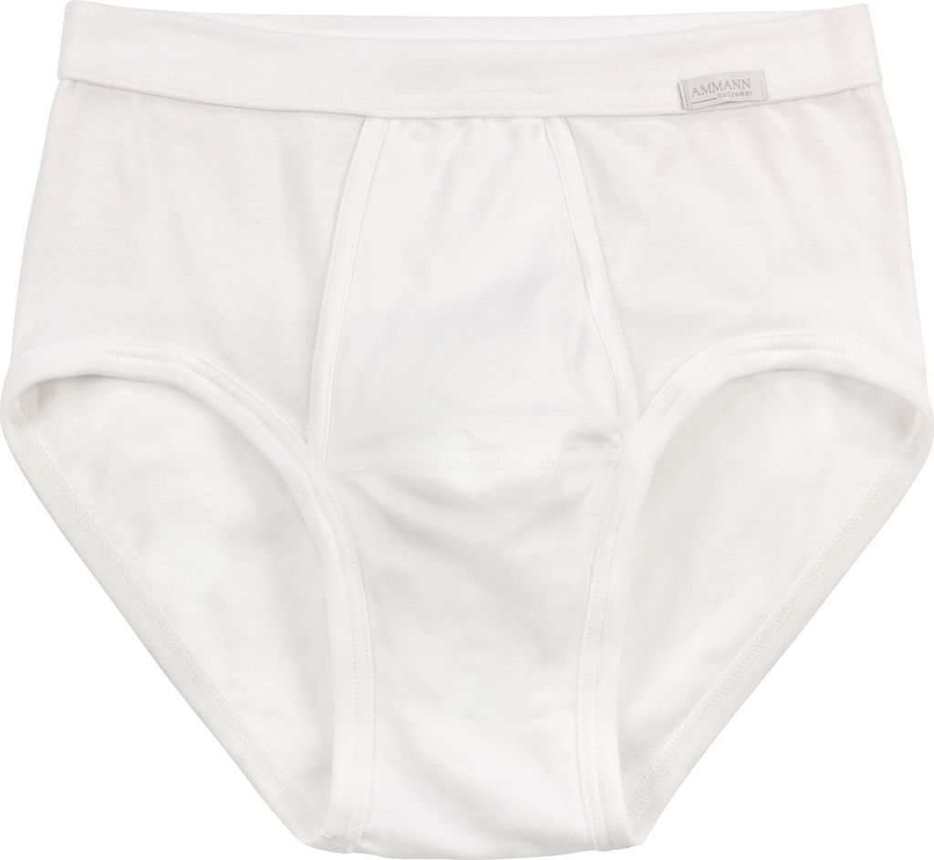 AMMANN Slip mit Eingriff Feinripp Unterhose – Größe 6 weiß