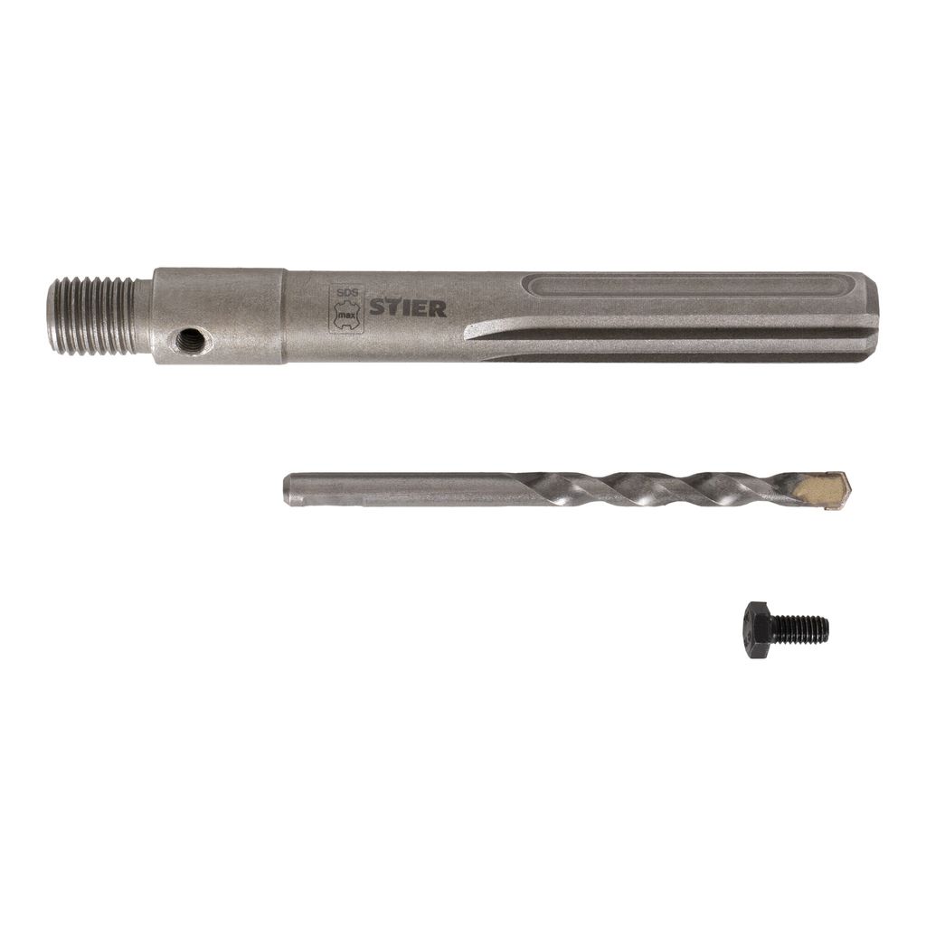 STIER Aufnahmeschaft SDS-Max M16 160 mm inkl. Zentrierbohrer für Hohlbohrkronen.