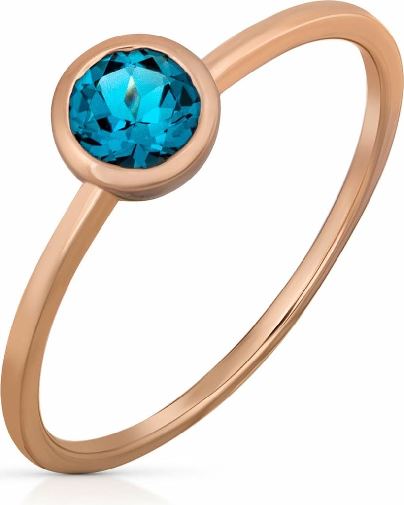 Orolino Ring 585/- Gold rot 058 (18,5) Blautopas beh. blau 067370112-1